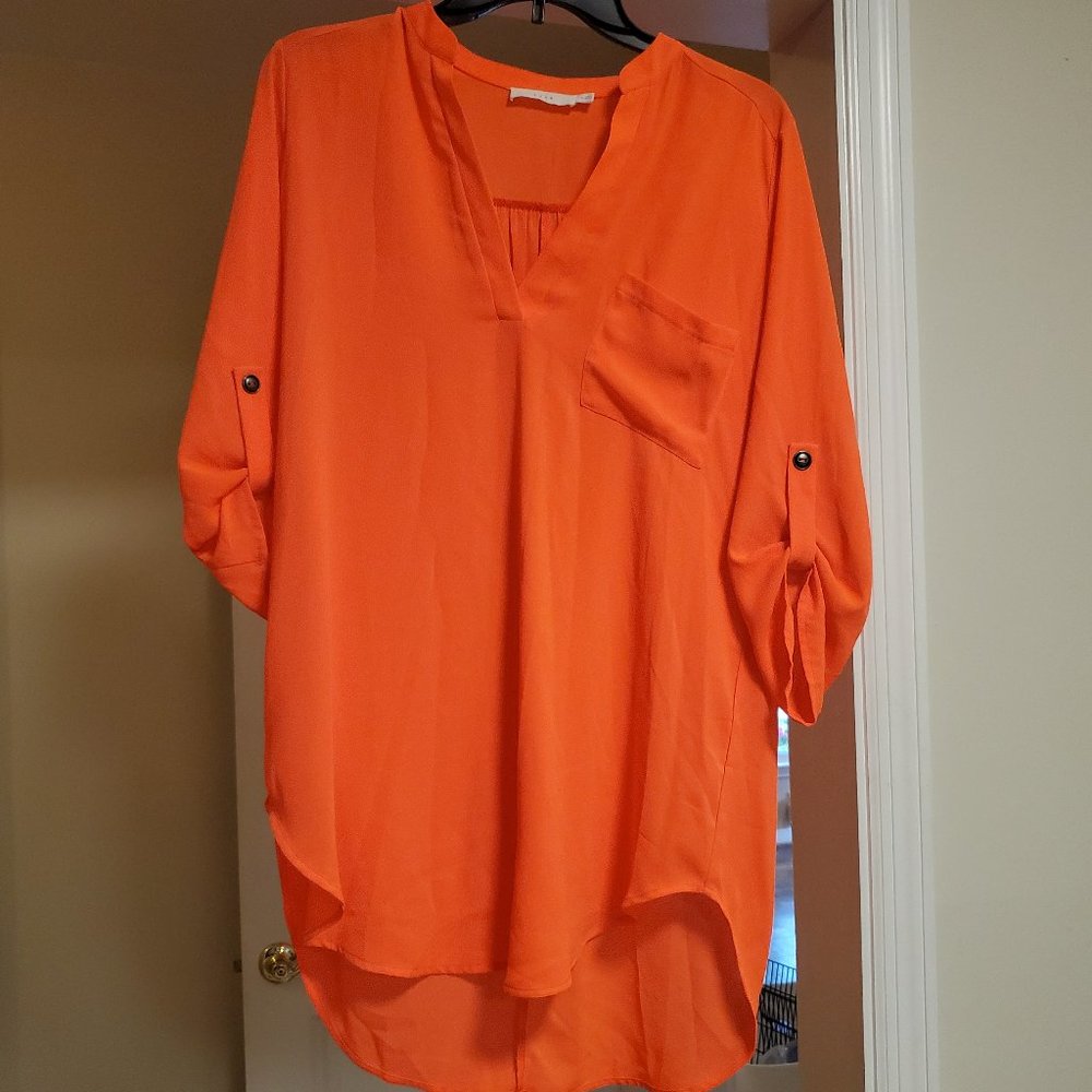 Lush Bright Orange Hi-Lo Tunic (Sz M)